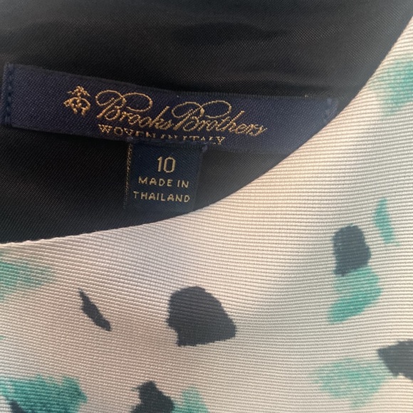 Brooks Brothers green/ivory/black dress size 10 - Picture 3 of 3